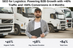 SEO for Logistics: Powering B2B Growth with +40% Traffic and +84% Conversions in 4 Months